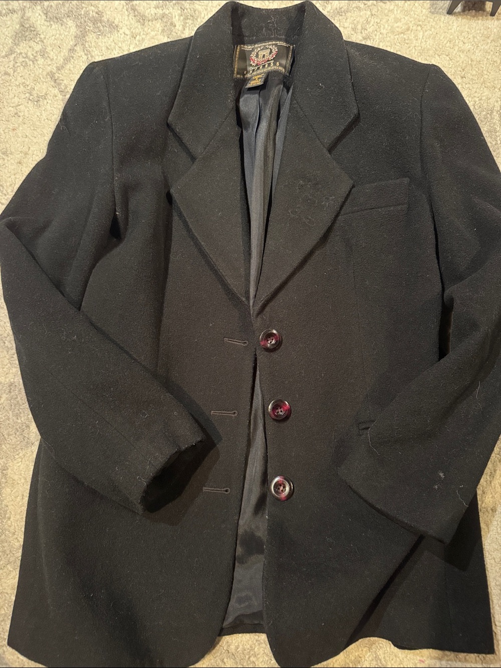 Vintage Women’s  Black Wool cashmere blend Blazer - Vintage Style